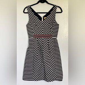 Maeve Striped Midi Dress with Colorful Waistband